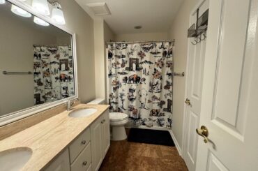 Suggestions on adding color to this bathroom from this palette?