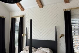 DIY ideas to get rid of herringbone accent wall without ripping out?