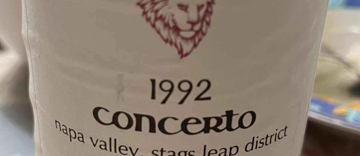 1992 Cronin Concerto – Stags Leap Dist. – Robinson Vineyard 1992 Cronin Concerto - Stags Leap Dist. - Robinson Vineyard