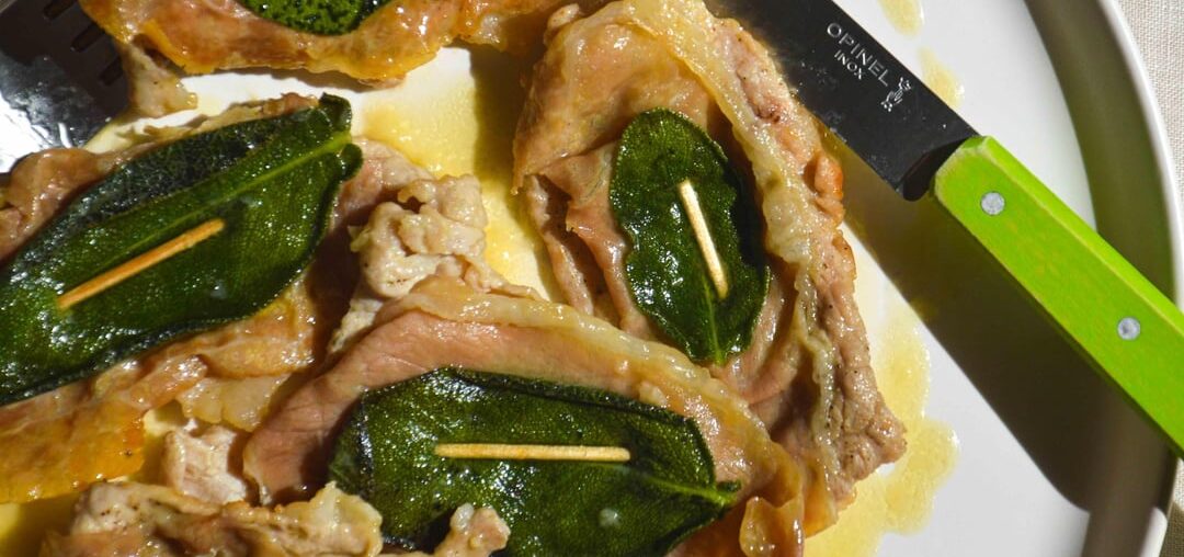 Saltimbocca alla Romana and a side of ultra crispy potatoes with rosemary