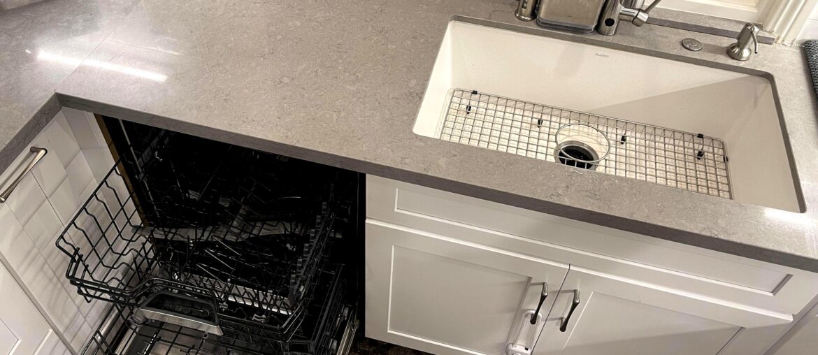 The dishwasher AND sink are empty