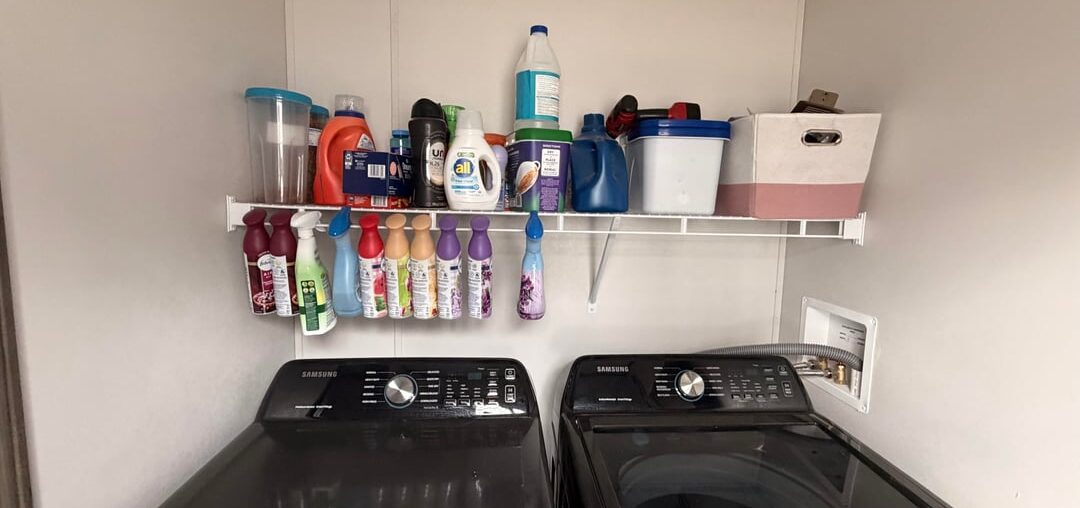 Before and after of my small laundry room. But I feel like I am missing something?