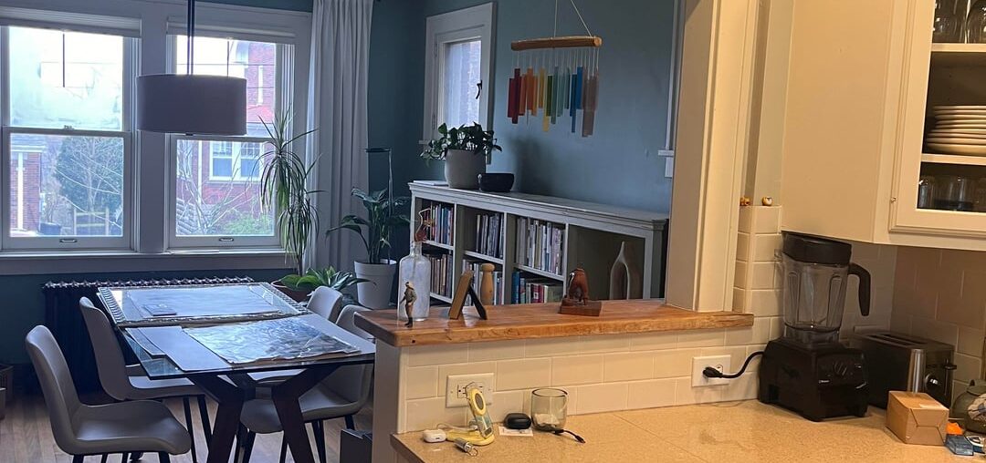 Painting kitchen to coordinate with adjoining dining room…