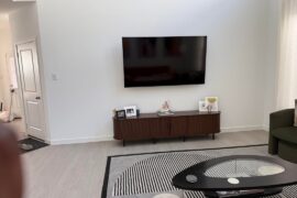 Need ideas for a drop zone on a long tv wall.