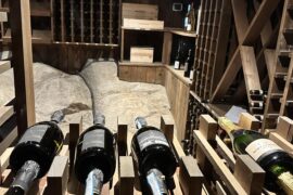 Wine cellar built into the granite