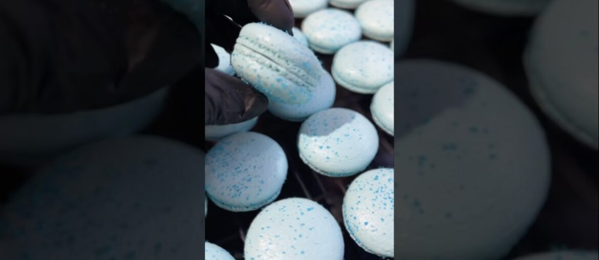 Baby Blue French Macarons ✨ Delicate Shell & Silky Texture Baby Blue French Macarons ✨ Delicate Shell & Silky Texture