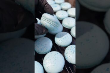 Baby Blue French Macarons ✨ Delicate Shell & Silky Texture
