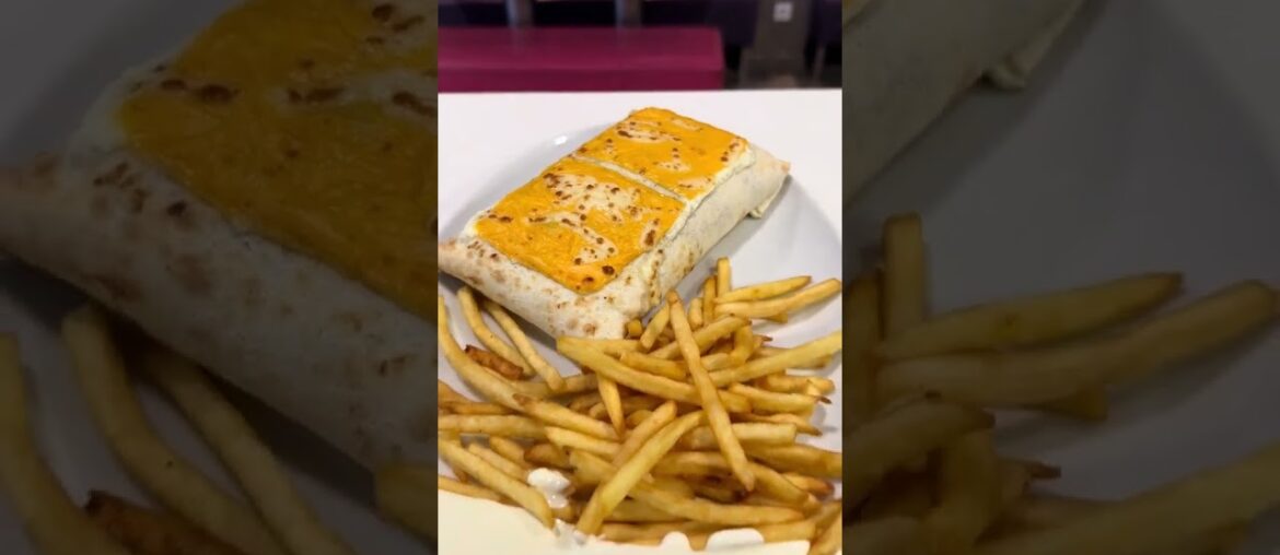 French Tacos Gratiné Cheddar & Viande & Frites & Sauce Gruyère  #BR3 #Tacos #FrenchTacos #food