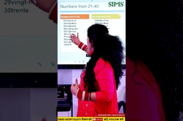 Learn Numbers from 21–40 in French 🇫🇷 | SIMS Learning #shorts #youtubeshorts #hotemanagement #french