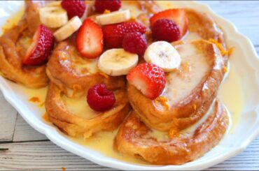 torrijas al horno con salsa de naranja