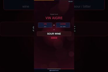 Vinegar literally means SOUR WINE in French #Shorts