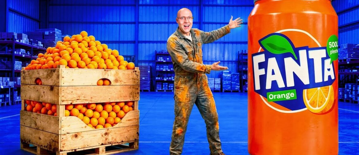 I MADE A GIANT FANTA FROM 1 TON OF ORANGES!!!