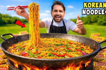 Cooking 100 Packet Korean Noodles -मसालेदार देसी कोरियन नूडल्स 😋 | 7 Days Cooking Challenge | Dare 4