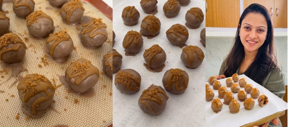 Only 4 Ingredients No Bake Biscoff Truffles | No Cream Cheese, No Cream Chocolate Truffles Recipe