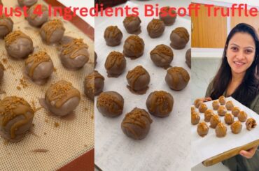 Only 4 Ingredients No Bake Biscoff Truffles | No Cream Cheese, No Cream Chocolate Truffles Recipe