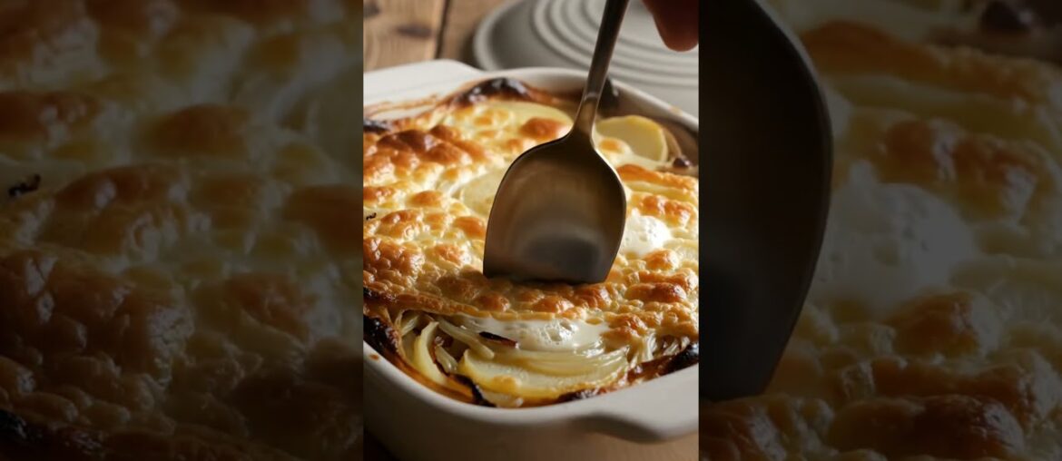 Potato perfection, French style Layers of cheesy goodness 🧀 #Dauphinoise 😋 #ComfortFood"