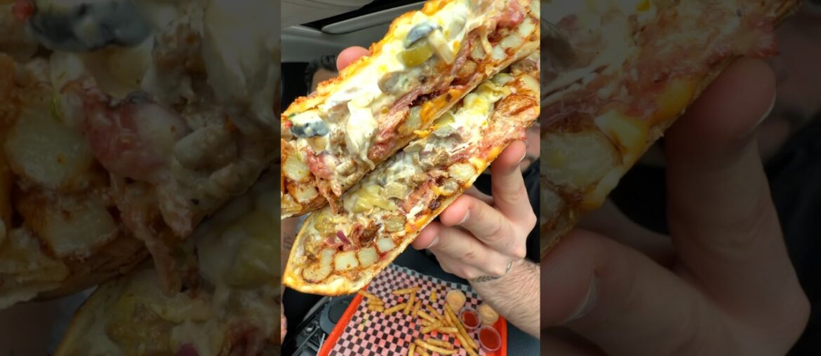 Smoked meat French tacos mukbang #asmr #mukbang #frenchtacos #tunisianfood