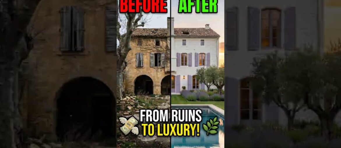 🌿 I Turned an ABANDONED FRENCH FARMHOUSE Into a $12,000,000 Luxury Provence Estate 💸 #shorts