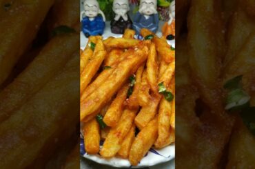 Spicy french fries # trending#recipe #yummykhana #😋👍👍
