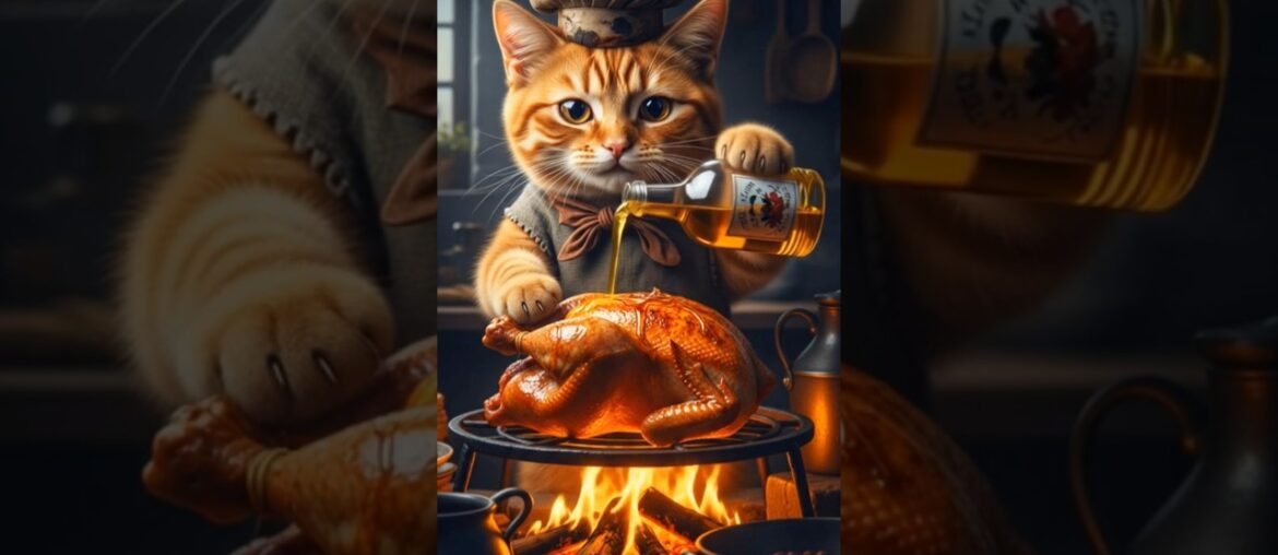 From Backyard Brawl to Gourmet Dinner! 🐱 vs 🍗