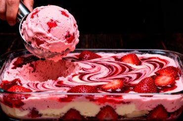 Delicious Homemade Strawberry Ice Cream | Just 3 Ingredients!