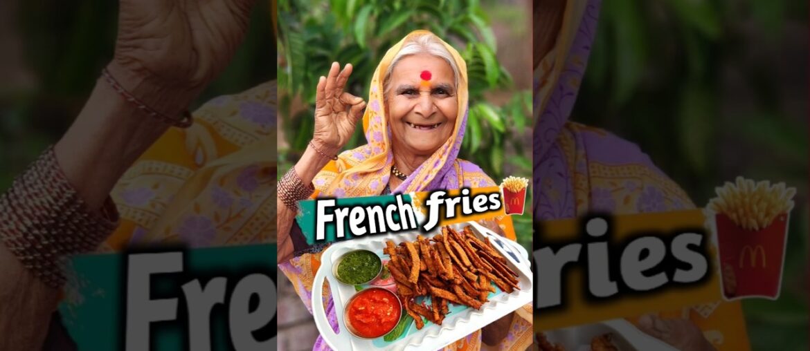 आजीने बनवले 🥒 दुधी भोपळ्याचे || French fries 🍟 || crispness recipe 😋 || #niluchiaaji #youtubeshorts