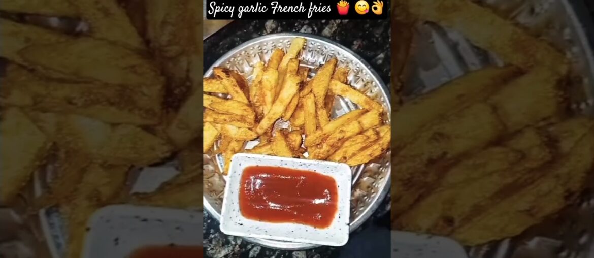 Spicy  garlic french fries #shorts #snacks #recipe #frenchfries #potato #trending #viral #shortsfeed