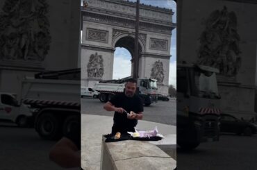 The most Iconic French Sandwich" (Jambon Beurre at the Arc de Triomphe 🇫🇷)