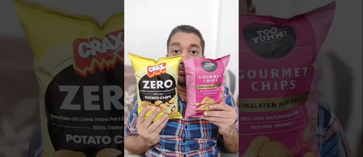 Crax Zero Potato Chips Vs Too yumm Gourmet Chips Himalayan Pink Salt #foodie #chips #shorts