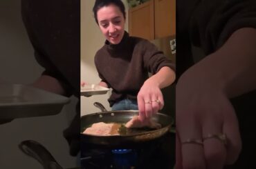 didn’t have a mallet so was forced to test my knife skills by cutting my own pocket into each cutlet