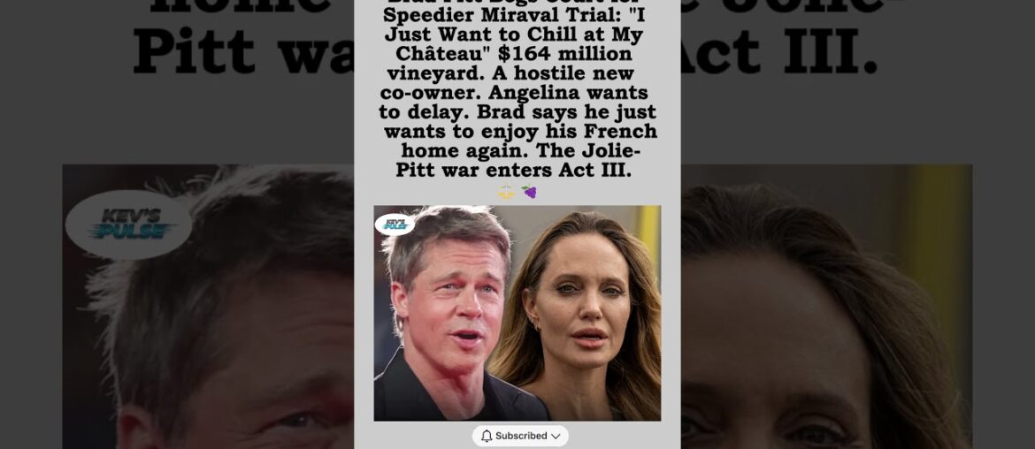 Brad Pitt Begs Court for Speedier Miraval Trial 🍷😤🏰  #shorts #foryou