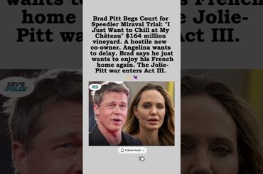 Brad Pitt Begs Court for Speedier Miraval Trial 🍷😤🏰  #shorts #foryou