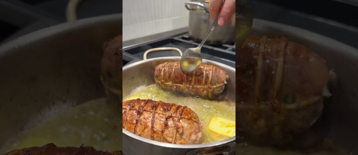 Duck Breast Stuffed with a Chicken Mousse, Carrot purée, Plums, Red Currant #duck #chicken #chef