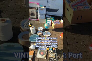 VINTAGE FINDS: Port Salut Ceramic Plates, Cheese Stand & Retro Globe at Tournai Flea Market! 🧀🌍🇧🇪