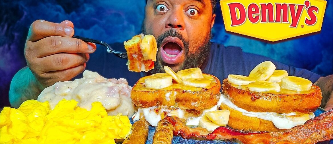 Denny’s NEW Salted Caramel Banana Stuffed French Toast! 🍌🍯 Eggs, Bacon & Sausage Slam Denny’s NEW Salted Caramel Banana Stuffed French Toast! 🍌🍯 Eggs, Bacon & Sausage Slam