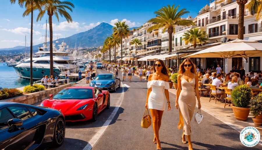 Marbella Spain Walking Tour 4K 🇪🇸 | Puerto Banús Marina & Luxury Life