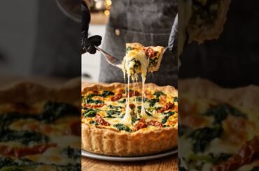 Savory Quiche Serving​#Cooking #Foodie #Quiche #Gourmet #Cinematic #Veo3#viral #shorts