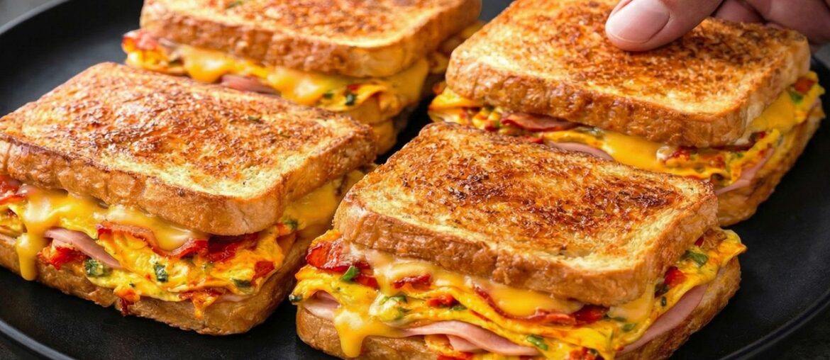 Es ist leckerer und einfacher als Pizza! French Toast Sandwich mit Ei in 5 Minuten!
