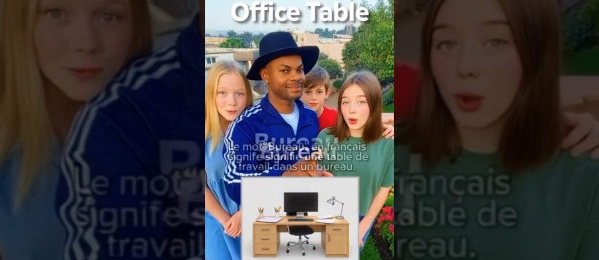 Translating "Table, office table, Dining table, school table " From ENGLISH to FRENCH #french