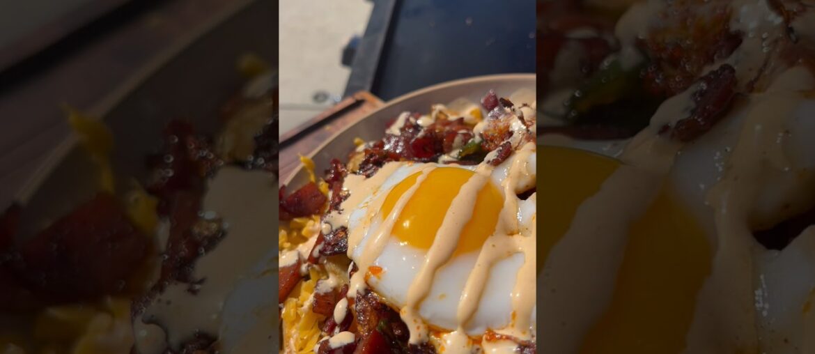 Let’s make some breakfast french fries on the Blackstone griddle #blackstone #breakfast #cooking ￼