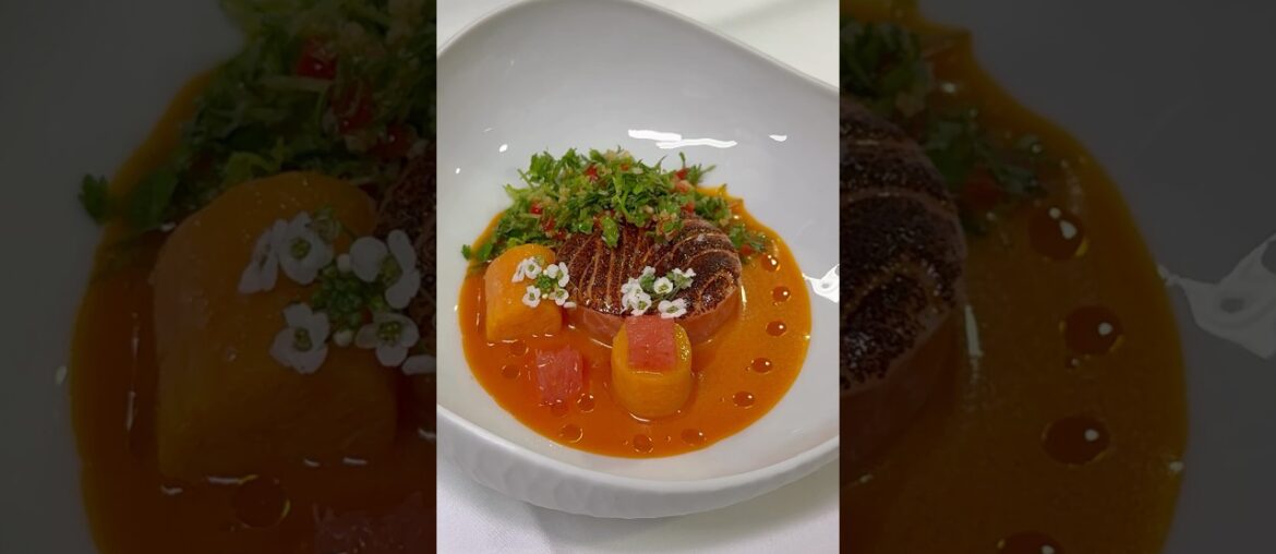 3-Star Salmon, gently kissed by flame.