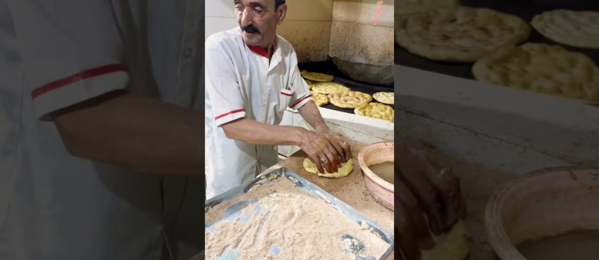 Haji Baba is baking Berber bread #shortsvideo Haji Baba is baking Berber bread #shortsvideo