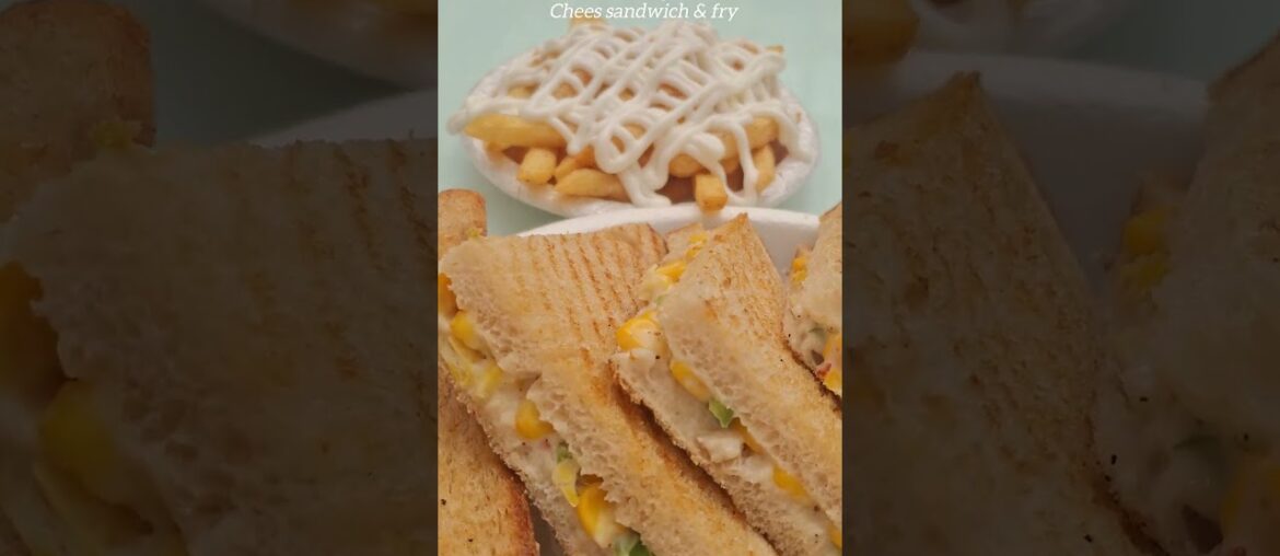quick breakfast | husband spacial | chees corn sandwich with Cold coffee | chees fry french🍟  #food