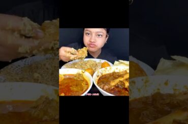 ASMR EATING SPICY 🔥🥵 CHICKEN CURRY #mukbang #asmreating #food #youtubeshorts  #chickencurry