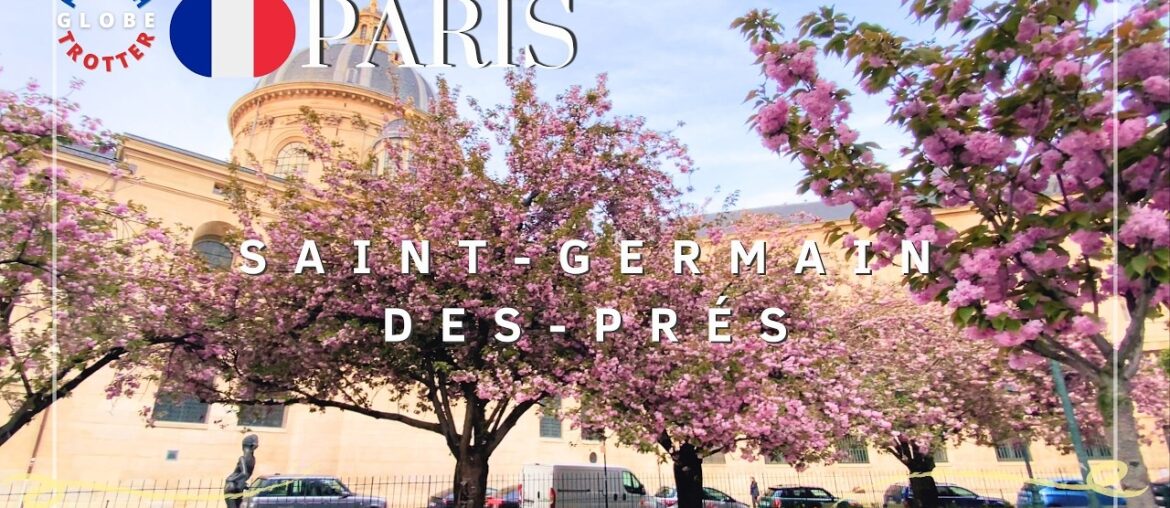 PARIS  6th arrondissement Cherry Blossoms Spring Walk 4K 🌸 Rue de Seine ➜Saint-Germain-des-Prés🇫🇷