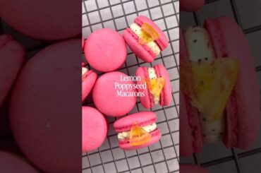 Lemon poppyseed French macarons 🍋😋😍 #baking #cake #pastry #dessert #macaron #chocolatebrownie