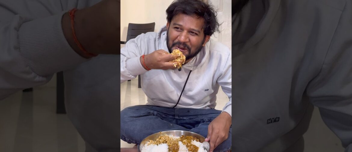 Eating 1 KG Chicken Curry with White rice and goli Soda #shorts #foodie