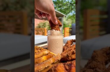 COPYCAT SLIM SAUCE with crispy chicken tenders, french fries and toast 😮‍💨🔥