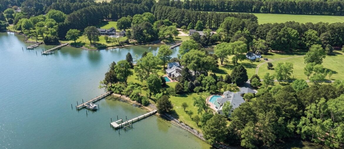 Waterfront Luxury in Oxford, MD | ‘Eagle’s Nest’ Estate with Guest House & Private Pier
