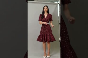 🍷 The "Burgundy Polka-Dot" Tea Dress: A Timeless "French Chic" SKU for U.S. Importers #clothingbrand